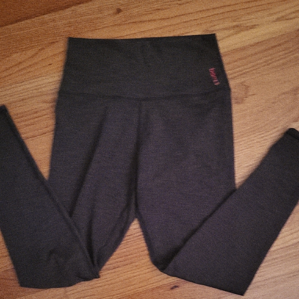 Brown Ribbed Leggings with Logo